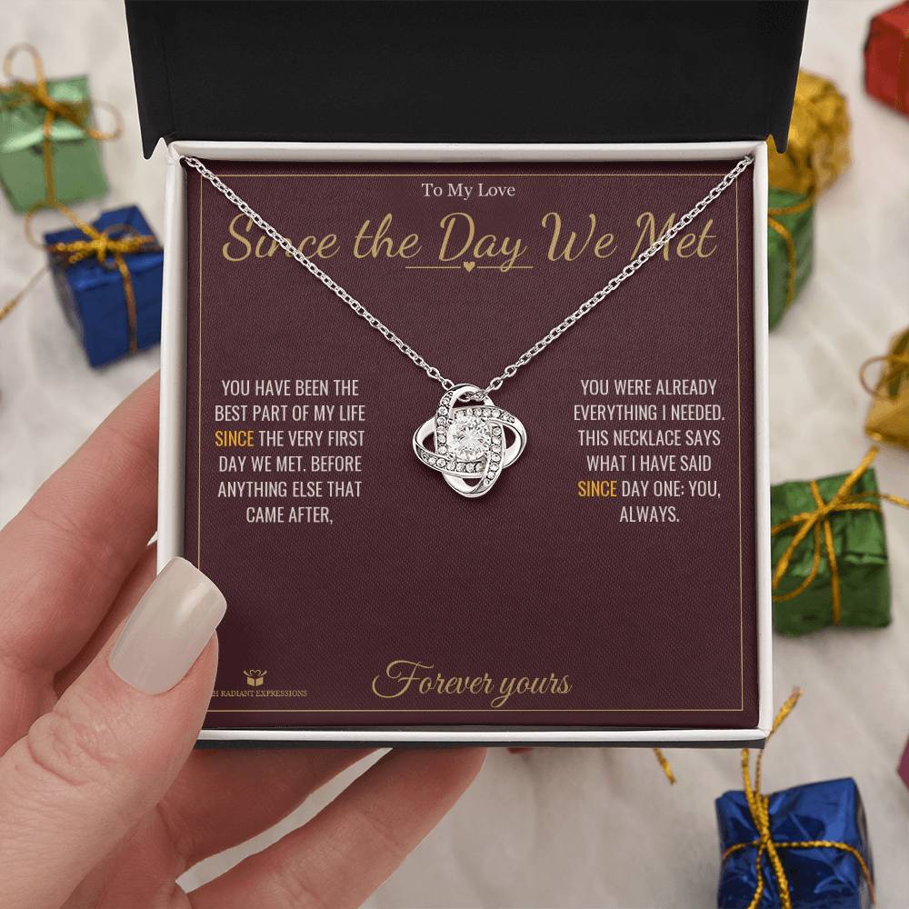 Since the Day We Met - Love Knot Necklace for Partner