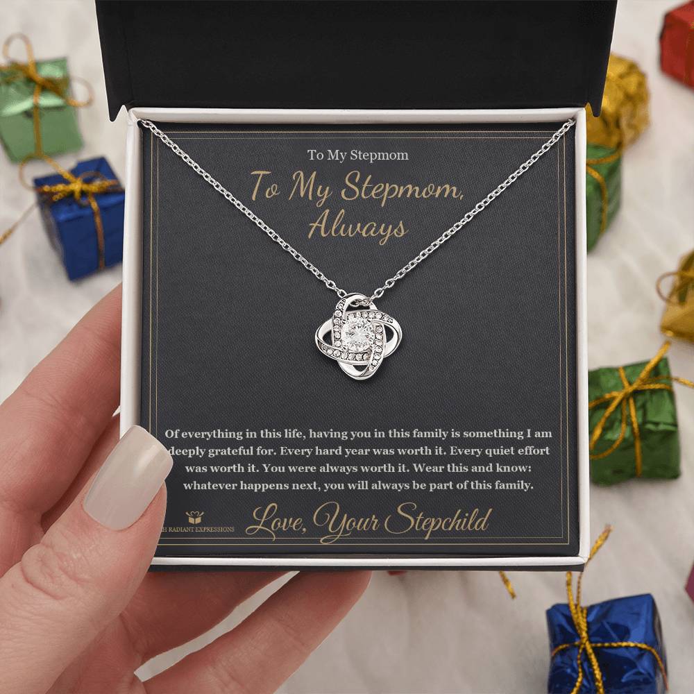 To My Stepmom, Always - Love Knot Necklace for Stepmom