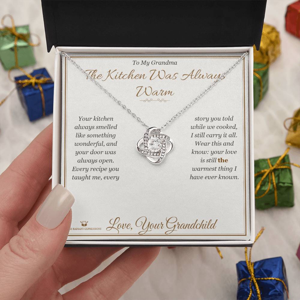 The Kitchen Was Always Warm - Love Knot Necklace for Grandmother - personalized keepsake gift from SKH Radiant Expressions