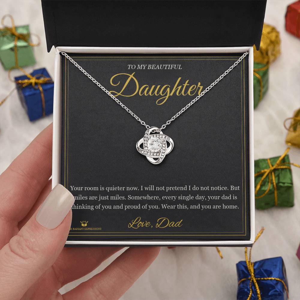The Miles Between Us - Love Knot Necklace for Daughter