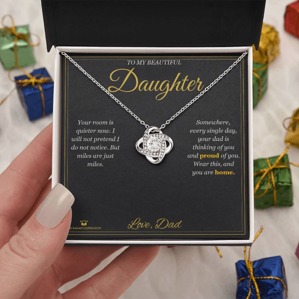 The Miles Between Us - Love Knot Necklace for Daughter