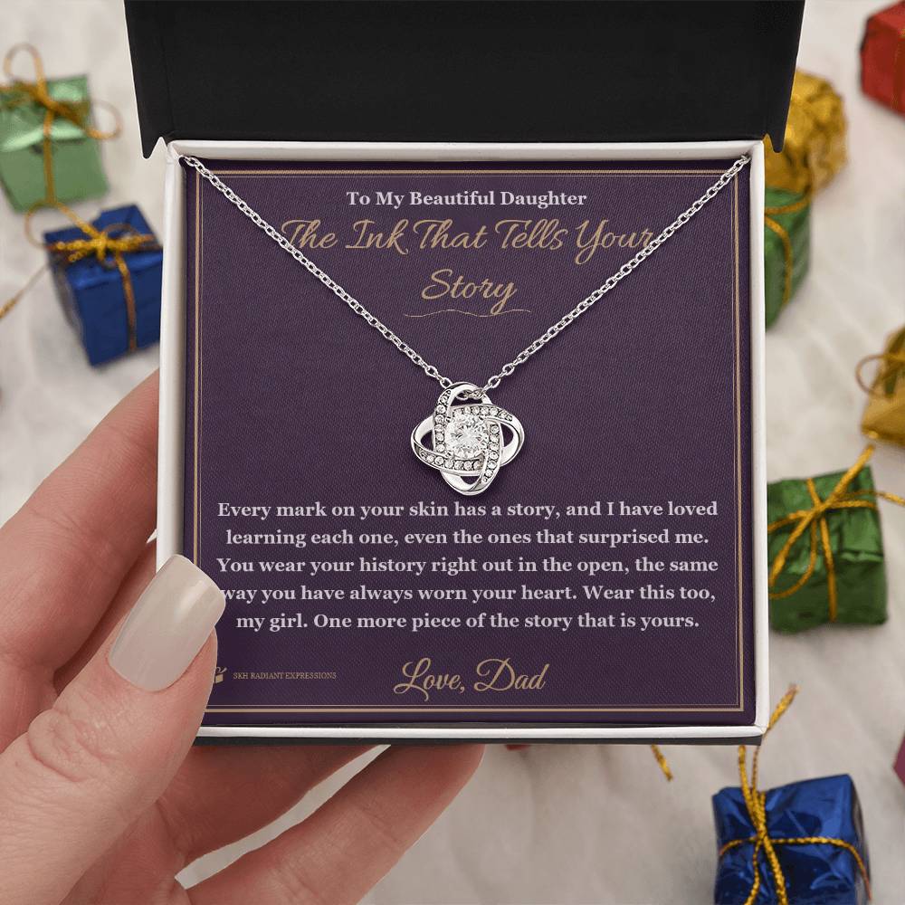 The Ink That Tells Your Story - Love Knot Necklace for Daughter