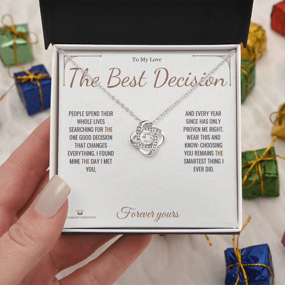The Best Decision - Love Knot Necklace for Partner - personalized keepsake gift from SKH Radiant Expressions