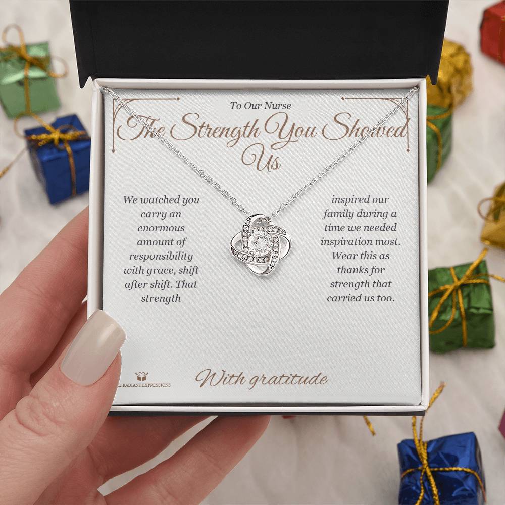 The Strength You Showed Us - Love Knot Necklace for Nurse - personalized keepsake gift from SKH Radiant Expressions