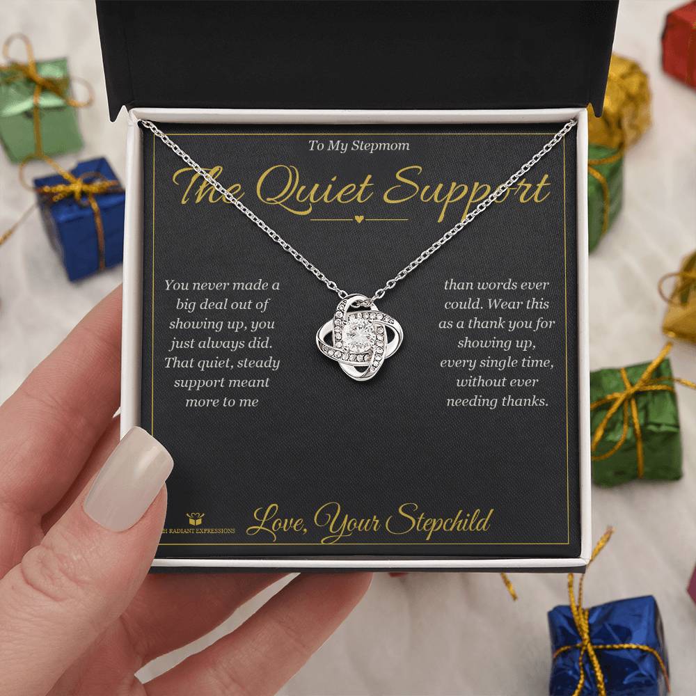 The Quiet Support - Love Knot Necklace for Stepmom - personalized keepsake gift from SKH Radiant Expressions