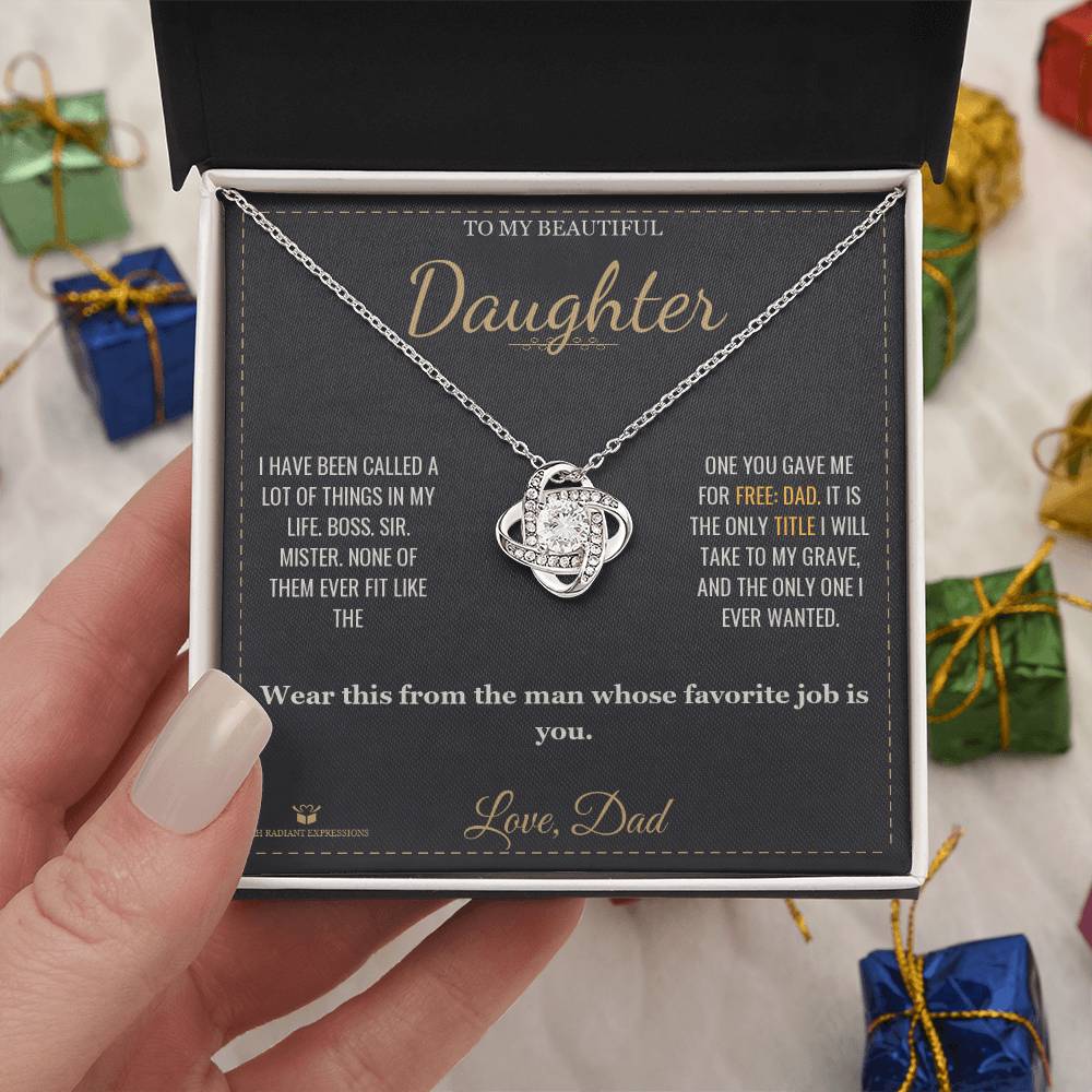 My Favorite Title - Love Knot Necklace for Daughter