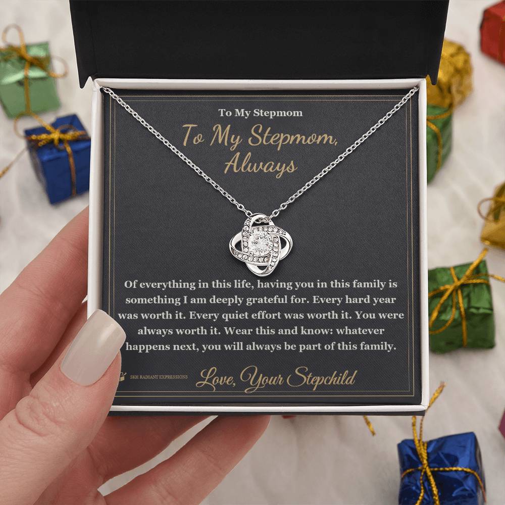 To My Stepmom, Always - Love Knot Necklace for Stepmom