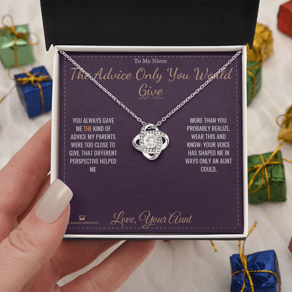 The Advice Only You Would Give - Love Knot Necklace for Niece - personalized keepsake gift from SKH Radiant Expressions