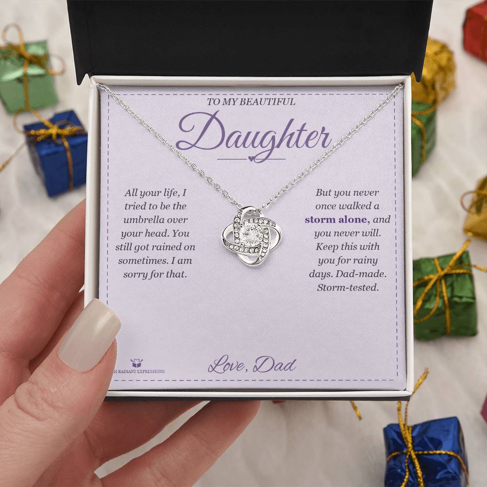 Your Umbrella - Love Knot Necklace for Daughter - personalized keepsake gift from SKH Radiant Expressions
