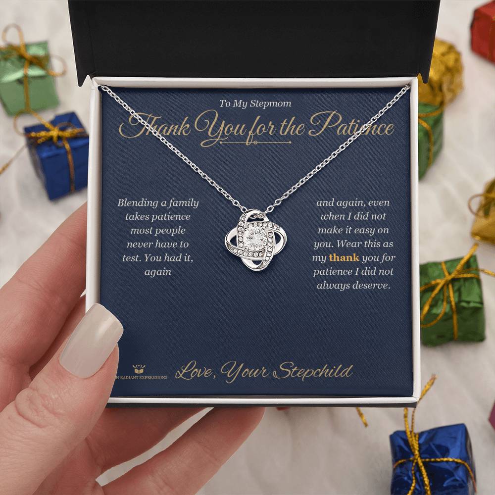 Thank You for the Patience - Love Knot Necklace for Stepmom - personalized keepsake gift from SKH Radiant Expressions