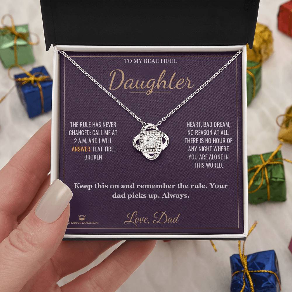 The 2 A.M. Rule - Love Knot Necklace for Daughter