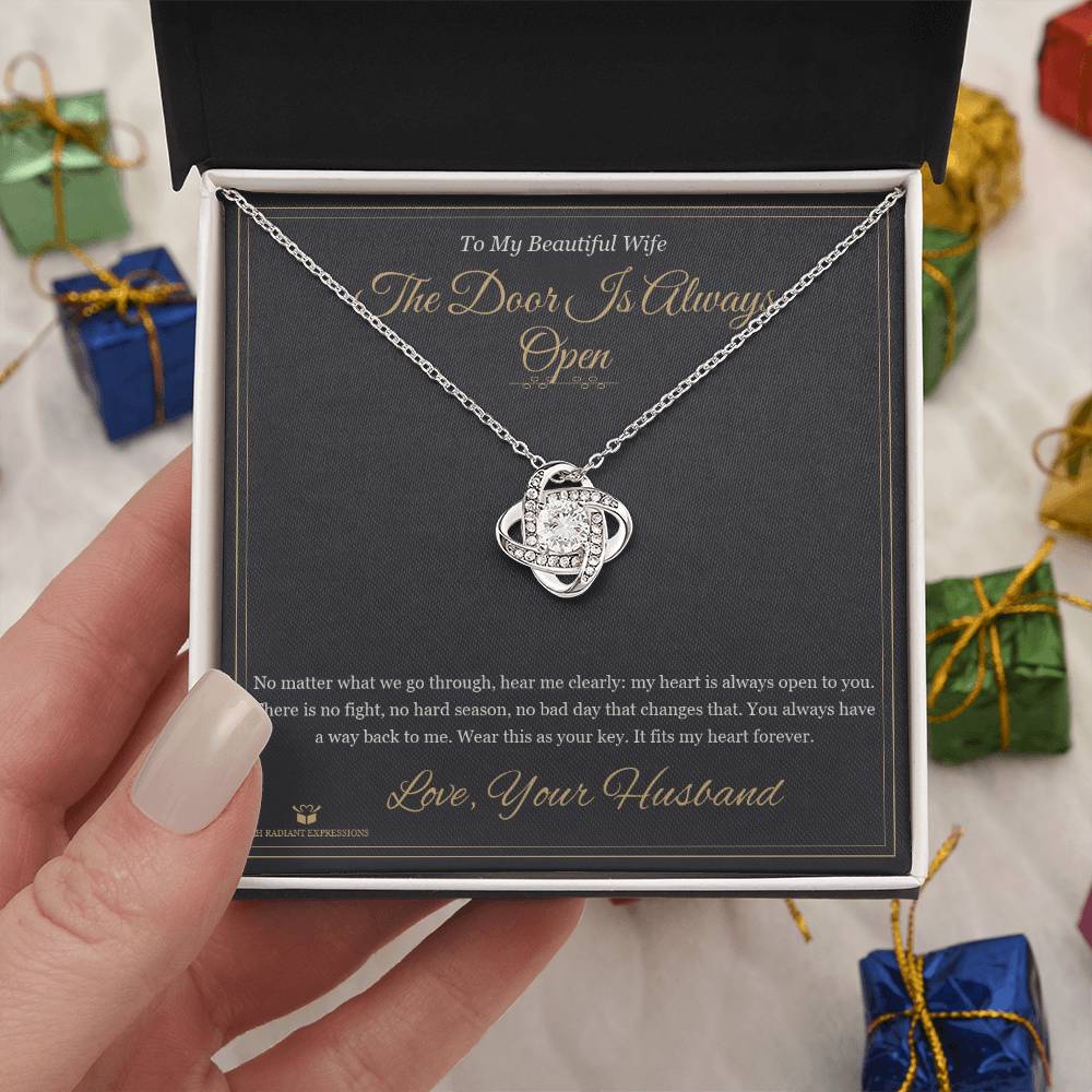 The Door Is Always Open - Love Knot Necklace for Wife