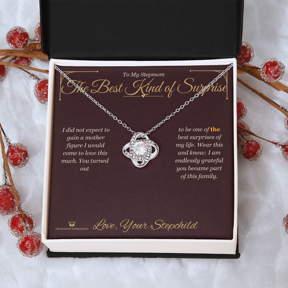 The Best Kind of Surprise - Love Knot Necklace for Stepmom