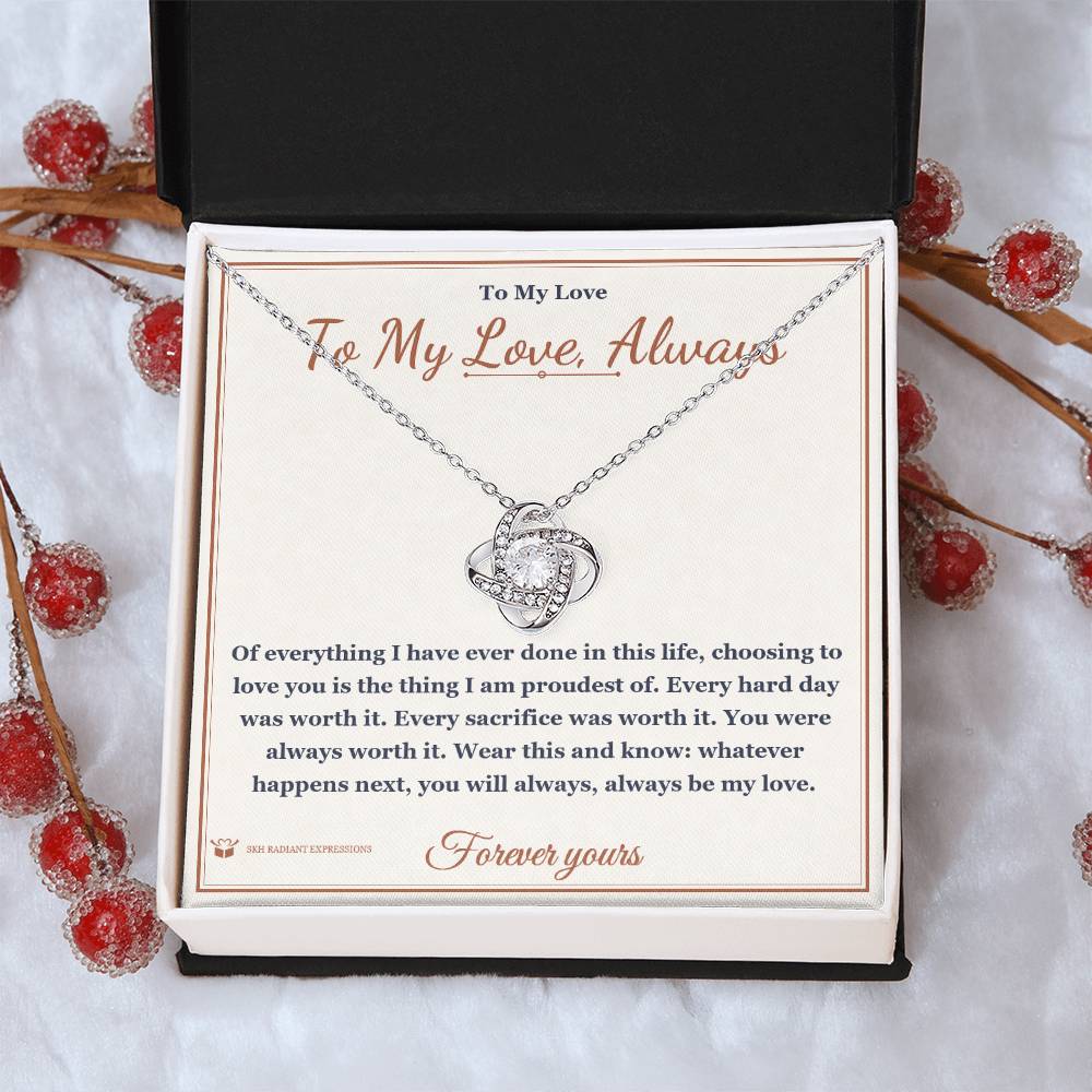 To My Love, Always - Love Knot Necklace for Partner