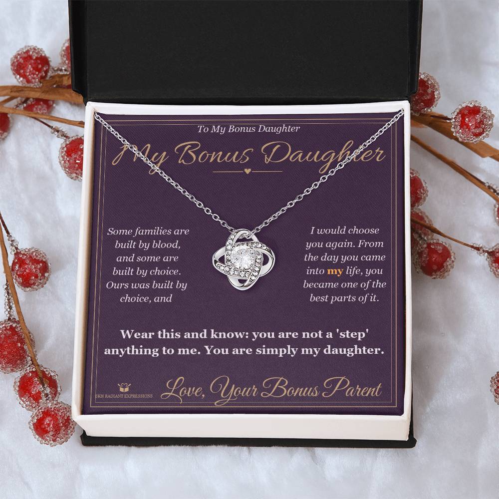My Bonus Daughter - Love Knot Necklace for Stepdaughter