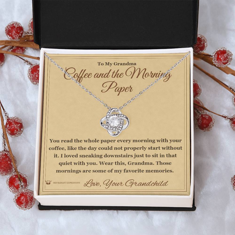 Coffee and the Morning Paper - Love Knot Necklace for Grandmother