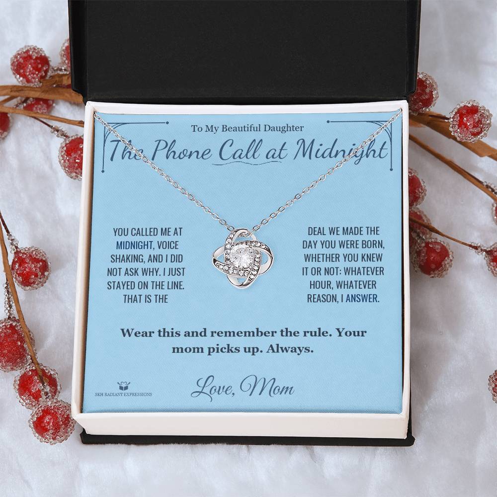 The Phone Call at Midnight - Love Knot Necklace for Daughter