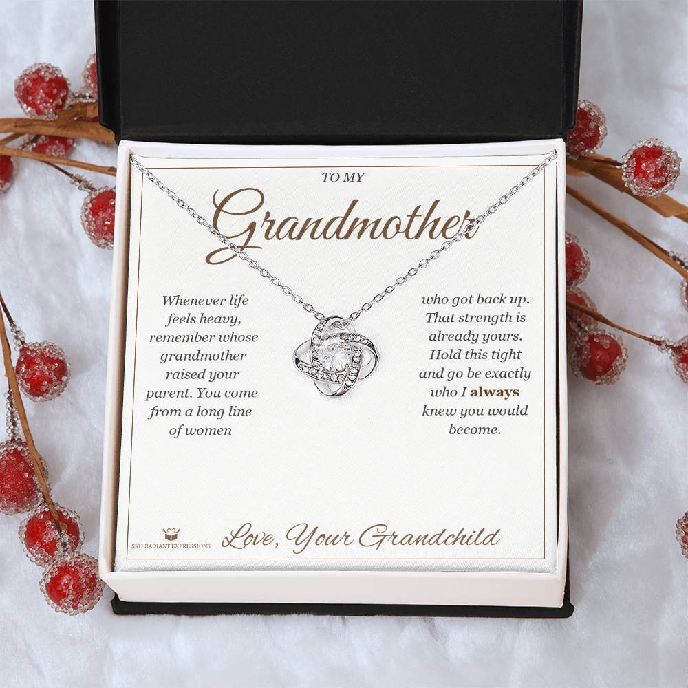 Braver Than You Believe - Love Knot Necklace for Grandmother