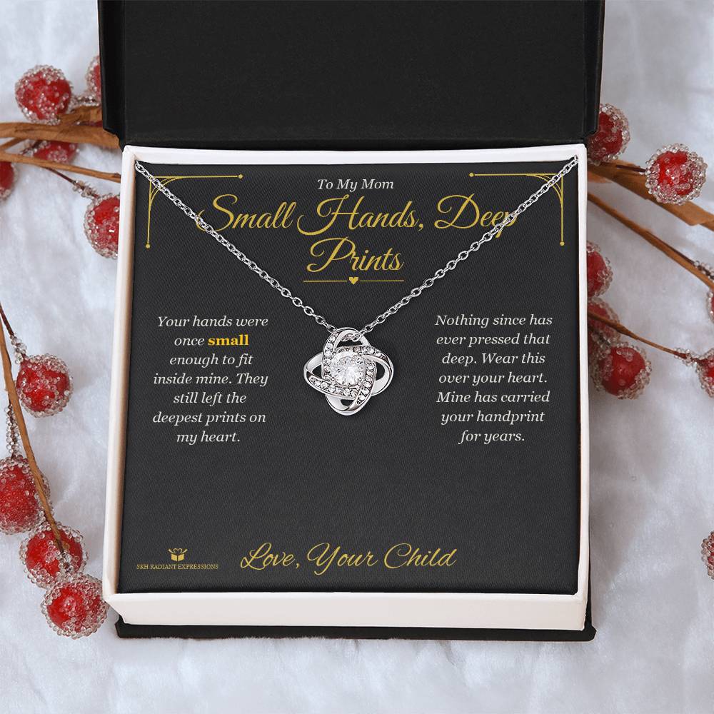 Small Hands, Deep Prints - Love Knot Necklace for Mom