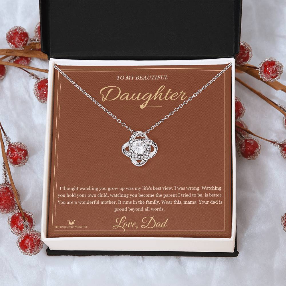 Watching You Become a Mother - Love Knot Necklace for Daughter