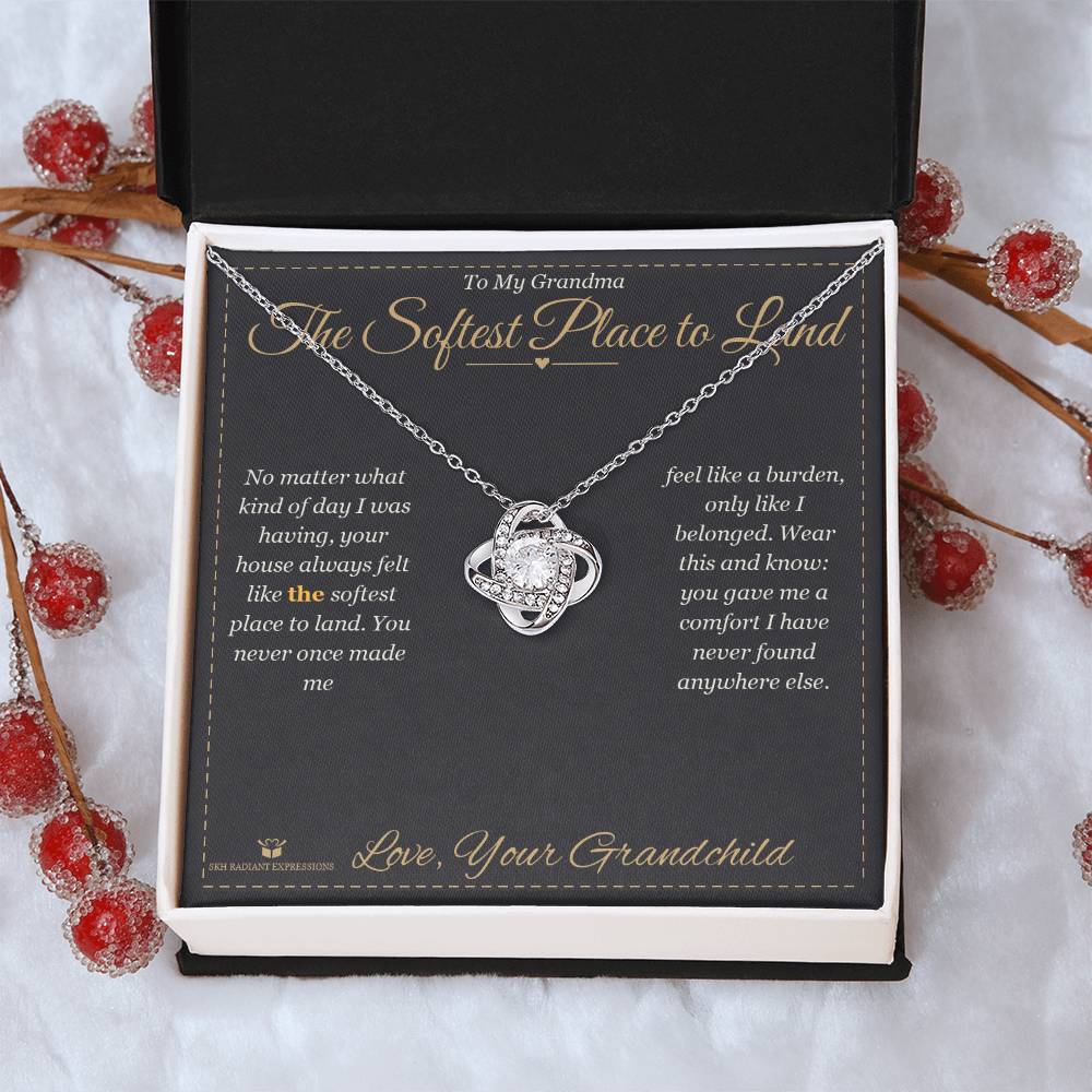 The Softest Place to Land - Love Knot Necklace for Grandmother
