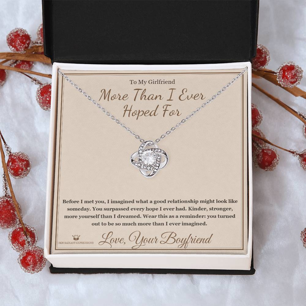 More Than I Ever Hoped For - Love Knot Necklace for Girlfriend