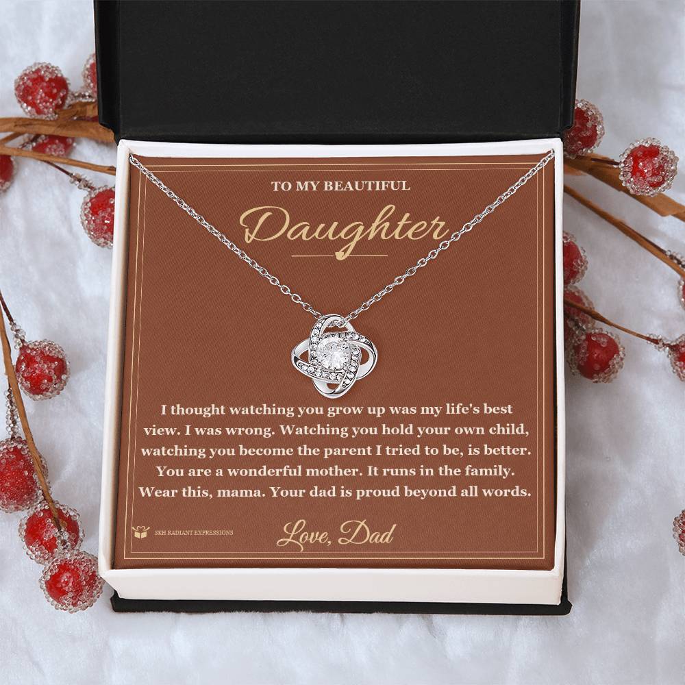 Watching You Become a Mother - Love Knot Necklace for Daughter