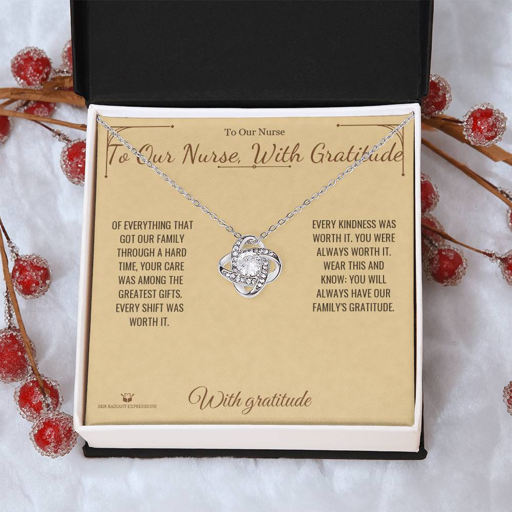 To Our Nurse, With Gratitude - Love Knot Necklace for Nurse