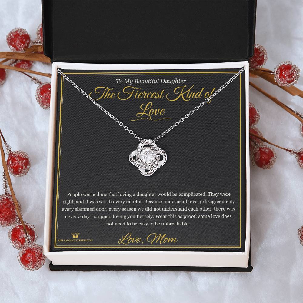 The Fiercest Kind of Love - Love Knot Necklace for Daughter