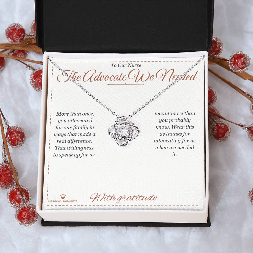 The Advocate We Needed - Love Knot Necklace for Nurse