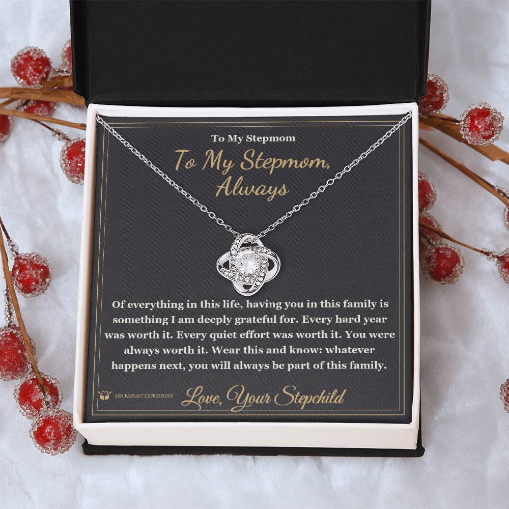 To My Stepmom, Always - Love Knot Necklace for Stepmom