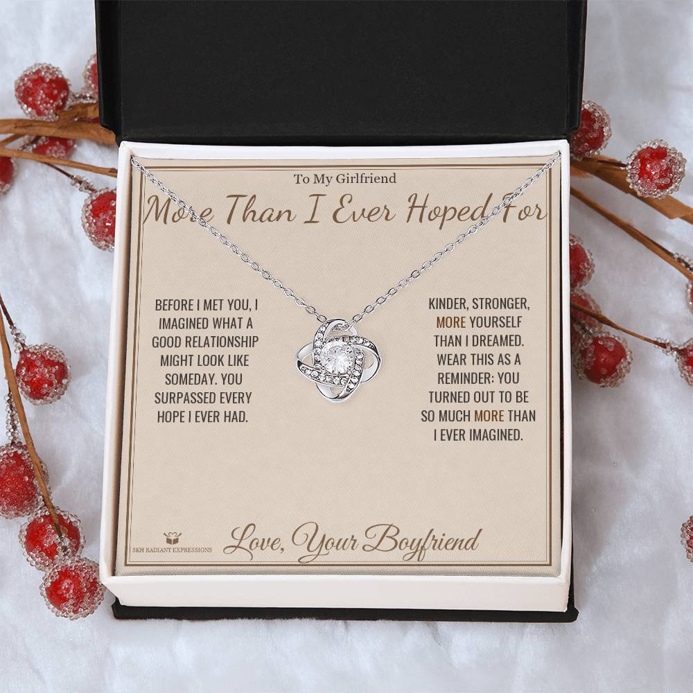 More Than I Ever Hoped For - Love Knot Necklace for Girlfriend