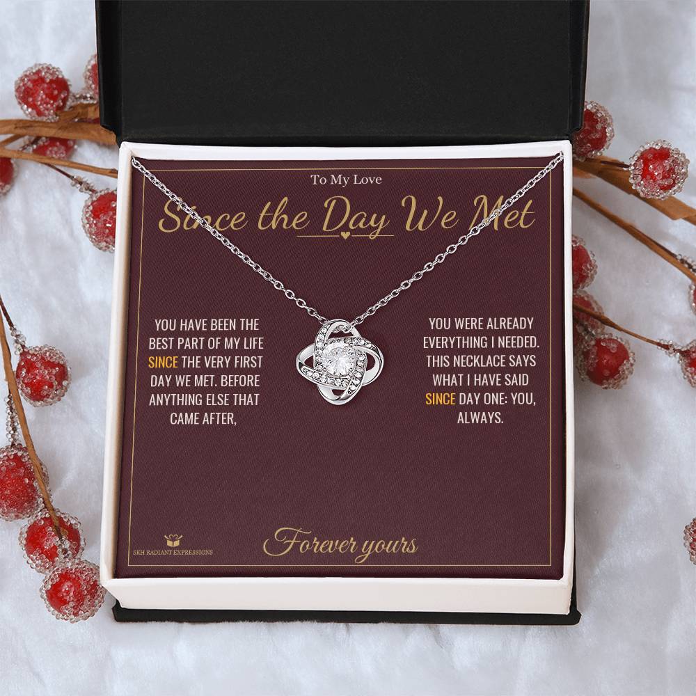 Since the Day We Met - Love Knot Necklace for Partner