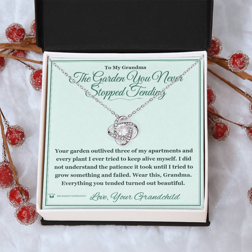 The Garden You Never Stopped Tending - Love Knot Necklace for Grandmother
