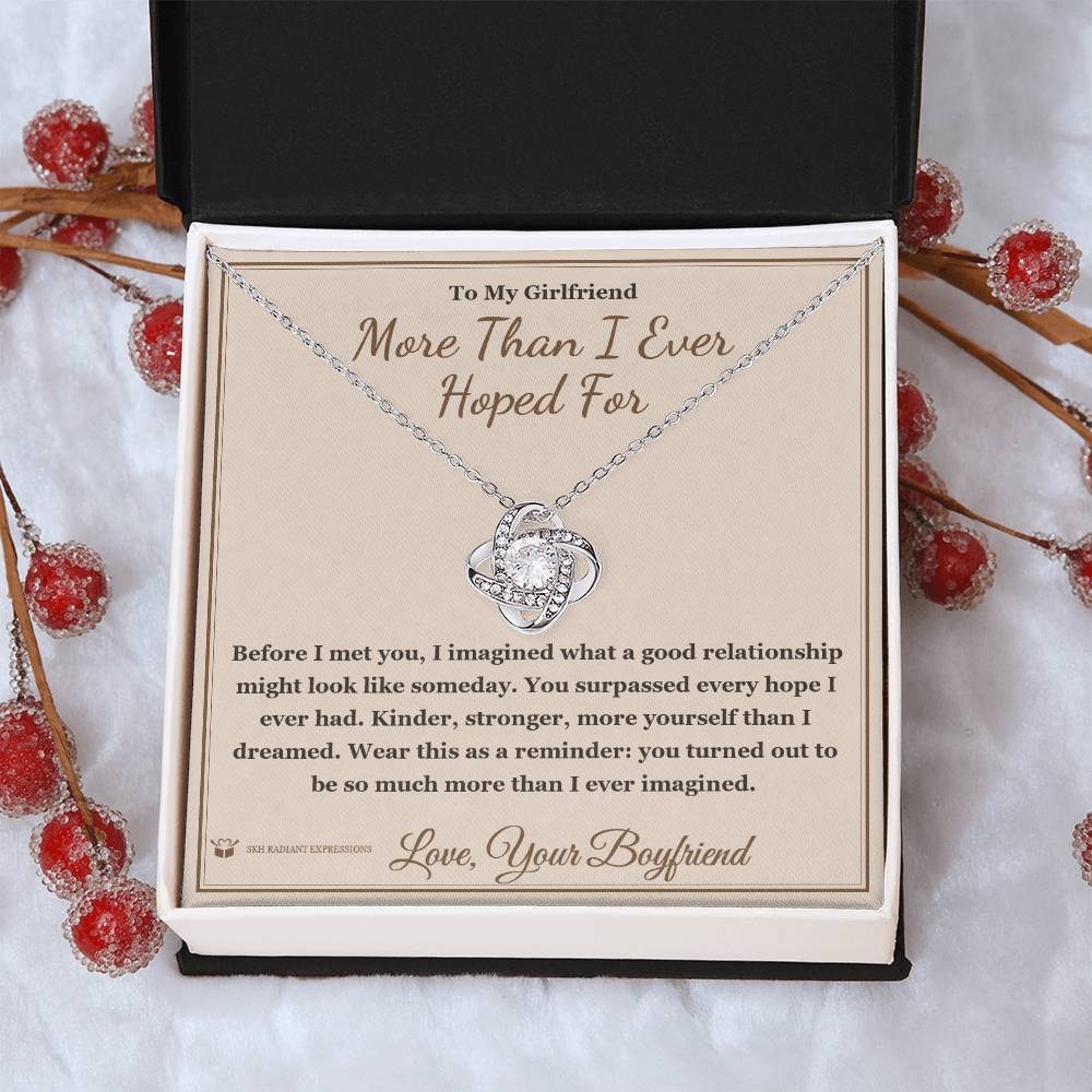 More Than I Ever Hoped For - Love Knot Necklace for Girlfriend