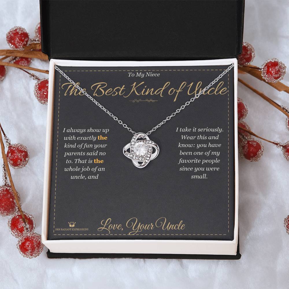 The Best Kind of Uncle - Love Knot Necklace for Niece