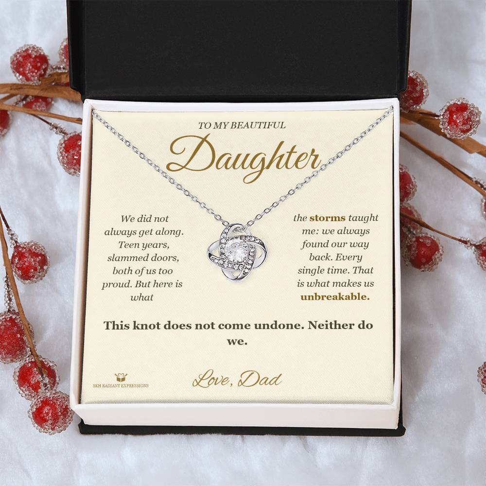 Through the Storms - Love Knot Necklace for Daughter
