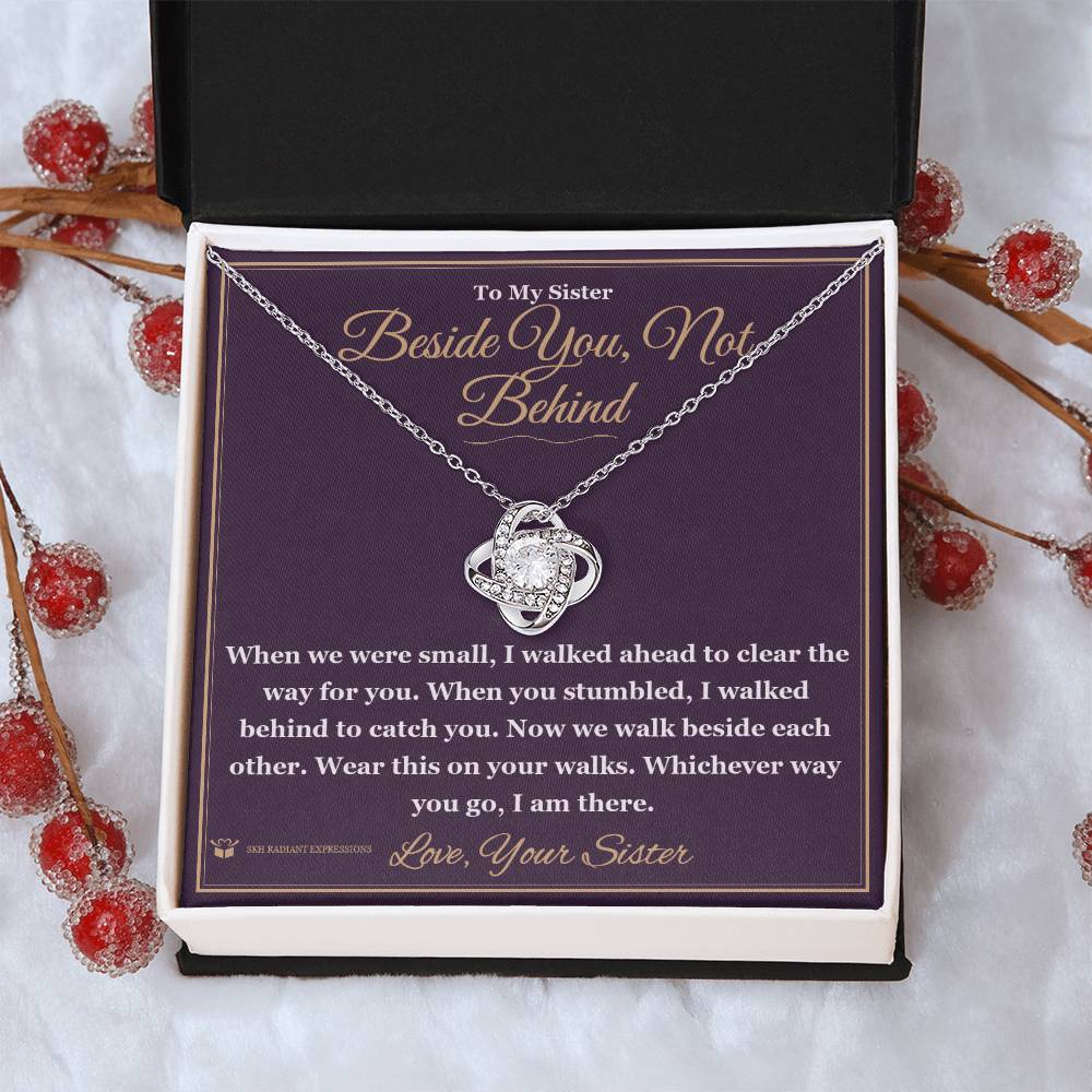 Beside You, Not Behind - Love Knot Necklace for Sister