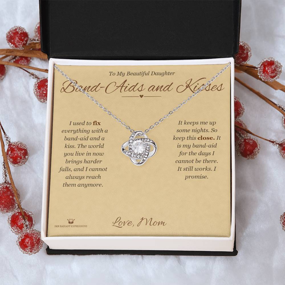Band-Aids and Kisses - Love Knot Necklace for Daughter