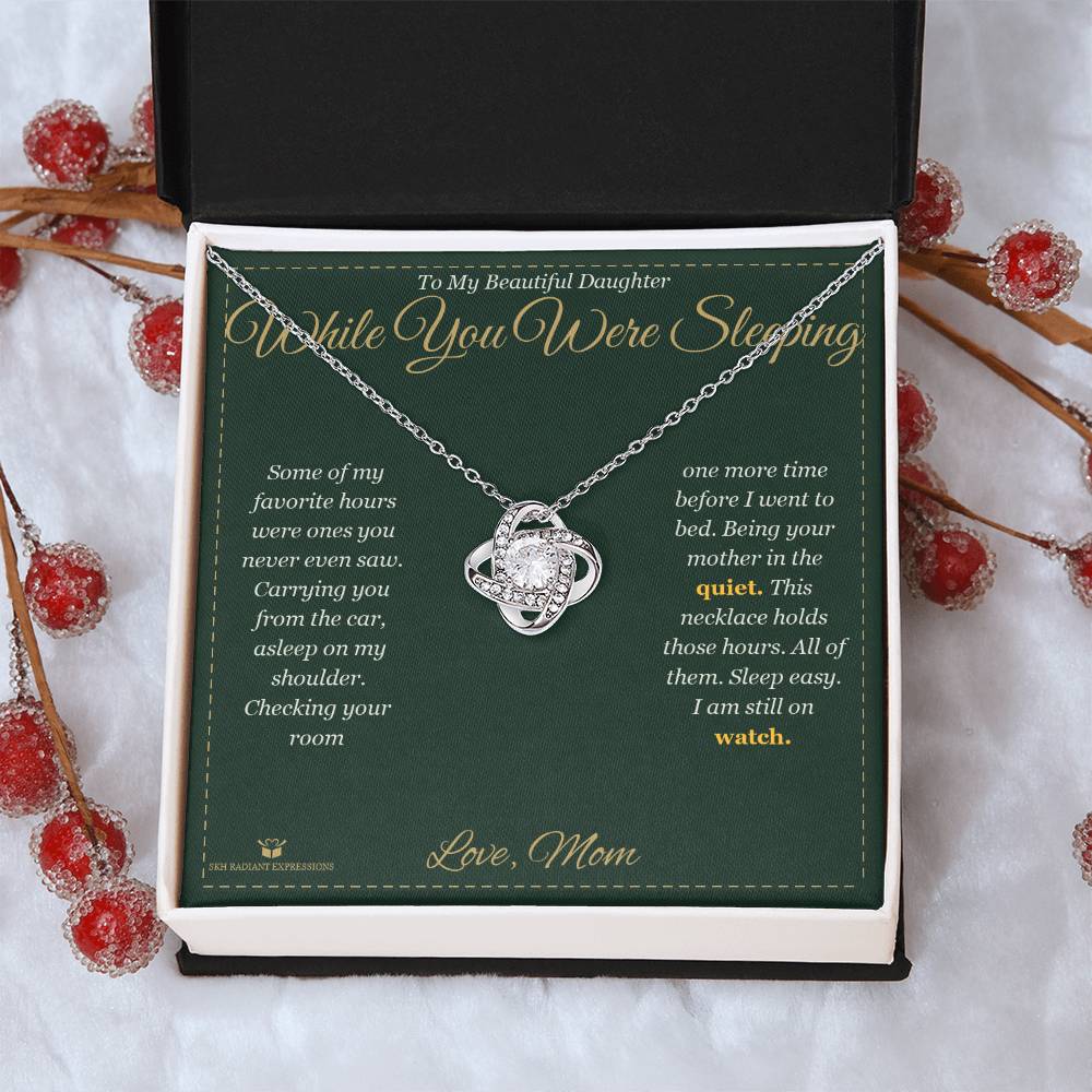 While You Were Sleeping - Love Knot Necklace for Daughter