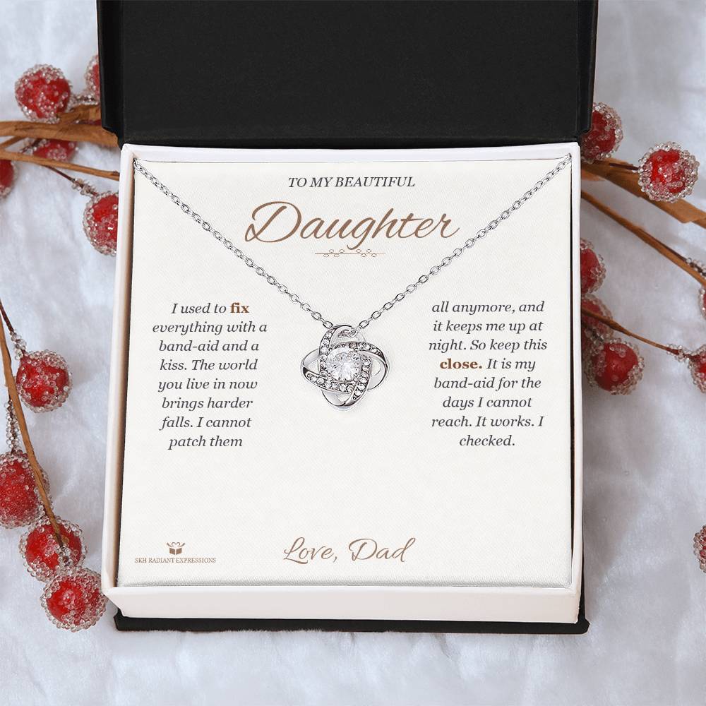 Band-Aids and Kisses - Love Knot Necklace for Daughter