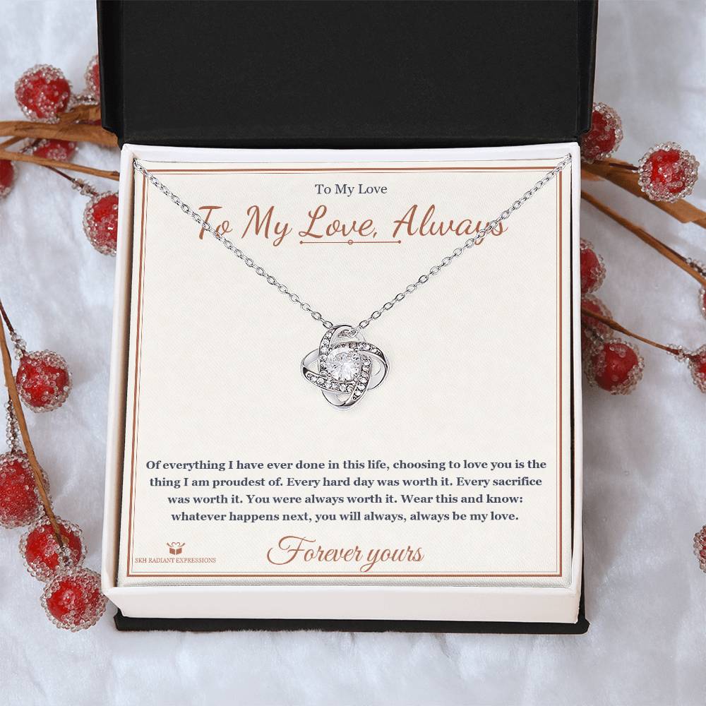 To My Love, Always - Love Knot Necklace for Partner