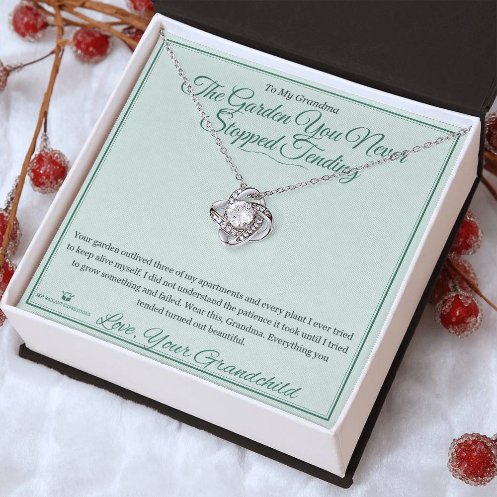 The Garden You Never Stopped Tending - Love Knot Necklace for Grandmother