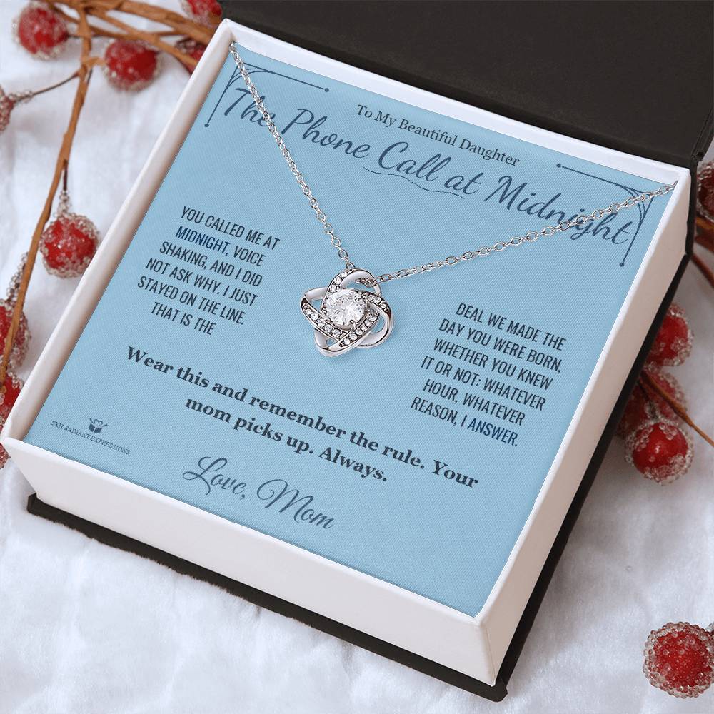 The Phone Call at Midnight - Love Knot Necklace for Daughter