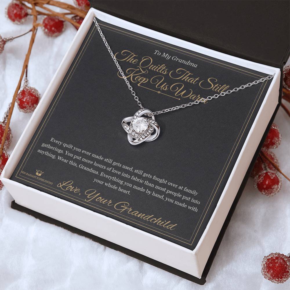 The Quilts That Still Keep Us Warm - Love Knot Necklace for Grandmother