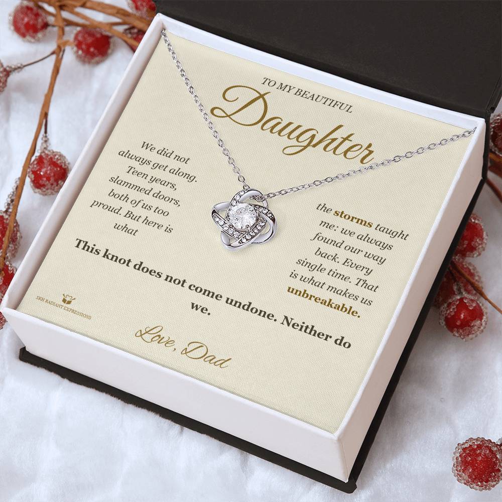 Through the Storms - Love Knot Necklace for Daughter