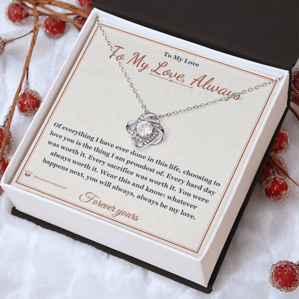 To My Love, Always - Love Knot Necklace for Partner