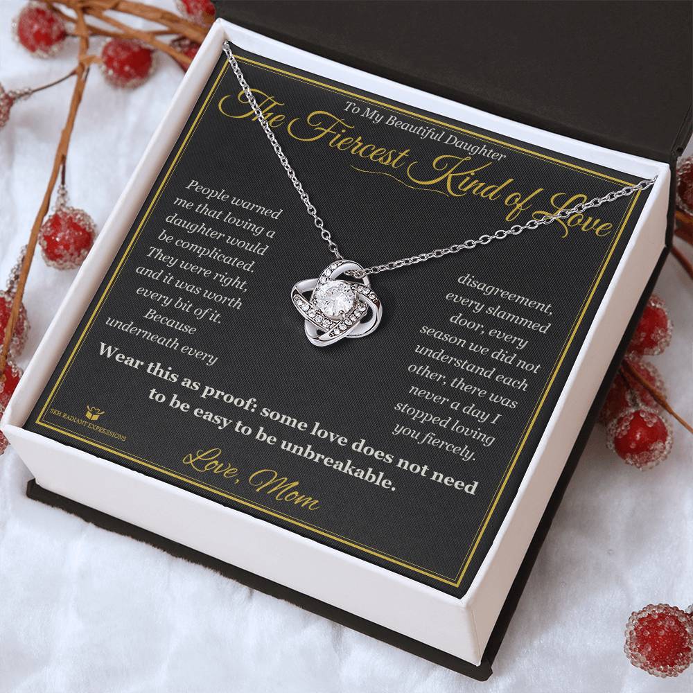 The Fiercest Kind of Love - Love Knot Necklace for Daughter