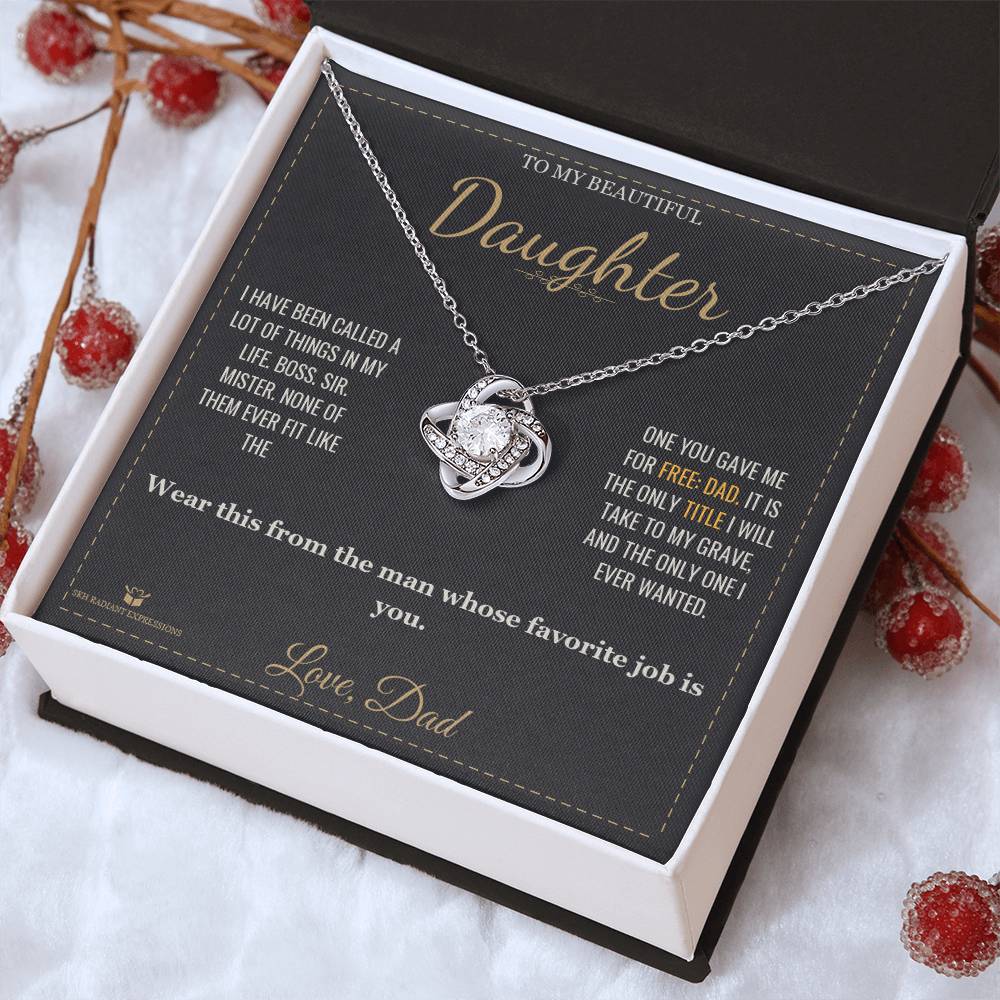 My Favorite Title - Love Knot Necklace for Daughter