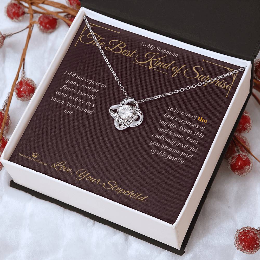 The Best Kind of Surprise - Love Knot Necklace for Stepmom